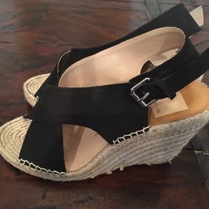 Dolce Vita, Black Espadrille Wedge, Size 7